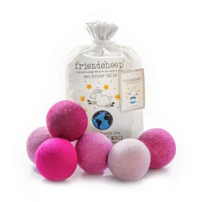 Friendsheep Wool Dryer Balls Xl Set Of 6 In Pink