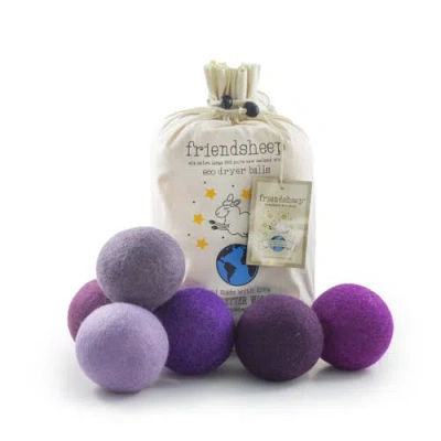 Friendsheep Wool Dryer Balls Xl Set Of 6 In Purple