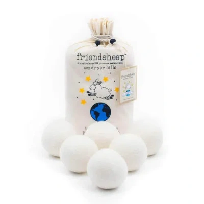 Friendsheep Wool Dryer Balls Xl Set Of 6 In White