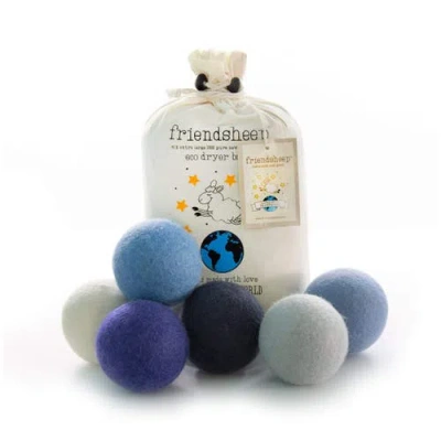 Friendsheep Wool Dryer Balls Xl Set Of 6 In Blue
