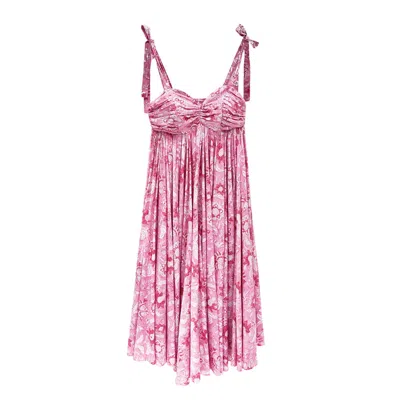 Friesenguys Women's Pink / Purple Blush Strappy Empire Dress In Multi