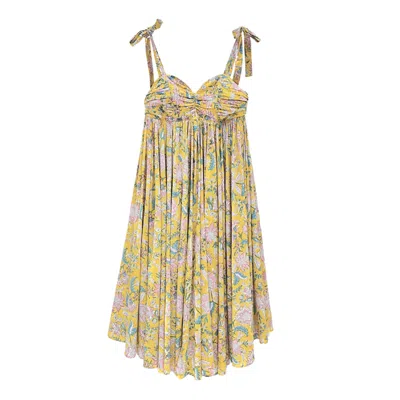Friesenguys Women's Yellow / Orange Diya Strappy Empire Dress