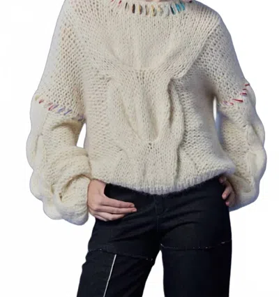 Fringe Candice Sweater In White