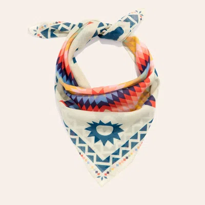 Fringe Scarves Sun Star White Quilt Print Bandana In Neutral