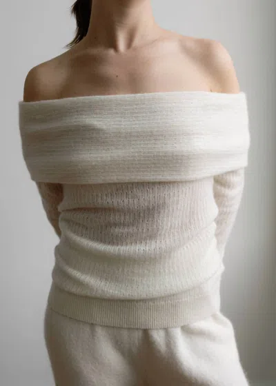 Fringe Stella Sweater In White In Beige