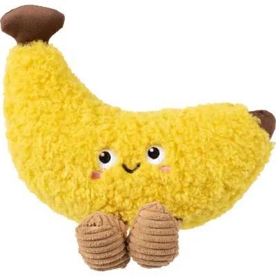 Fringe Studio Head Over Peels For U Plush Dog Toy In Yellow Multi
