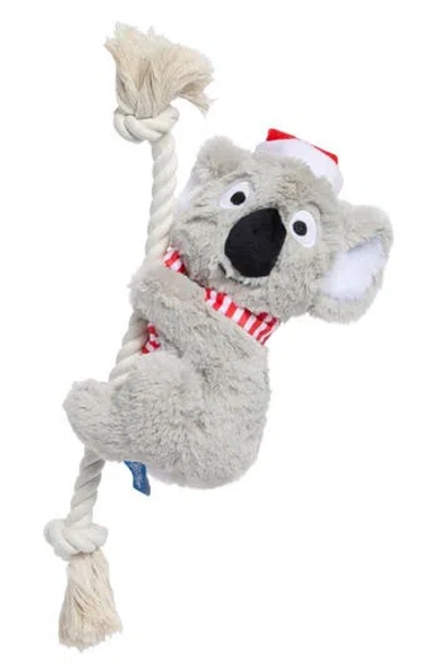 Fringe Studio Holiday Koala Rope Plush Squeaker Pet Toy In Gray