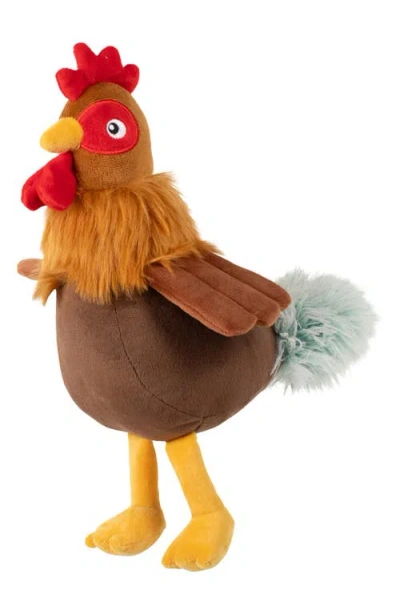 Fringe Studio Roost & Repeat Plush Dog Toy In Brown Multi