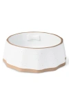 Fringe Studio Scallop Speckled Medium Pet Bowl In White