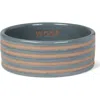 Fringe Studio Wax Resist Stripe Small Pet Bowl In Grey
