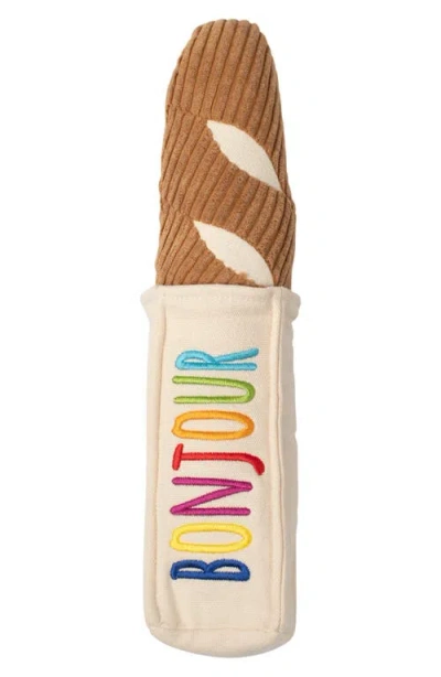 Fringe Studio You're The Upper Crust Squeaker Dog Toy In Brown Multi