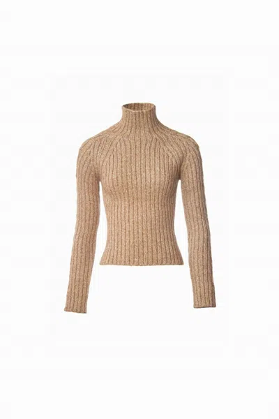 Fringe Women's Solange Wide Rib Sweater In Camel In Brown