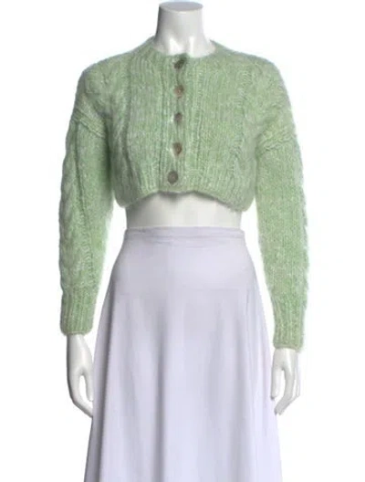 Pre-owned Frisson Knits Mohair Crew Neck Sweater In Green