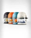 Fritaire Self Cleaning Glass Bowl Air Fryer Set 4 Piece In Midnight