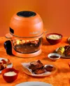 Fritaire Self Cleaning Glass Bowl Air Fryer Set, 4 Piece In Orange