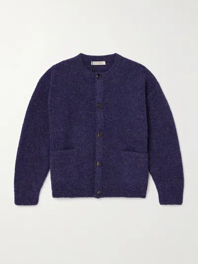 Frizmworks Brushed-knit Cardigan In Blue
