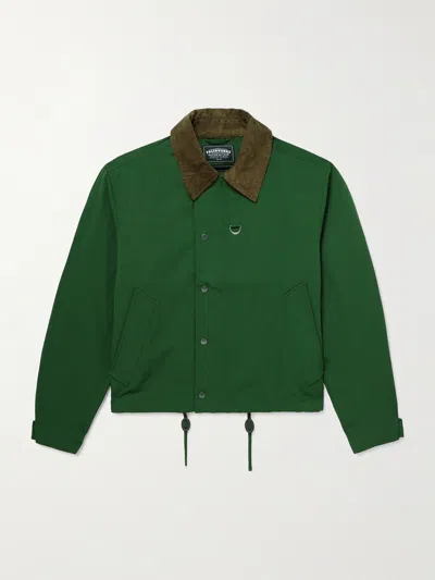 Frizmworks Corduroy-trimmed Cotton-blend Jacket In Green