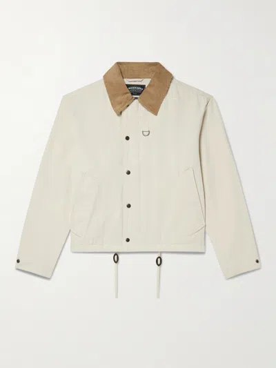 Frizmworks Corduroy-trimmed Cotton-blend Jacket In Neutrals