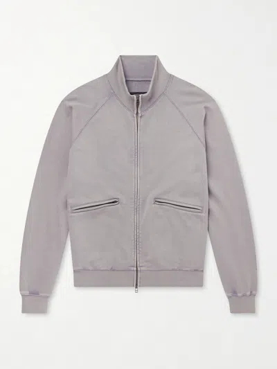 Frizmworks Cotton-blend Jersey Zip-up Sweatshirt In Gray