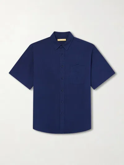 Frizmworks Cotton-seersucker Shirt In Blue