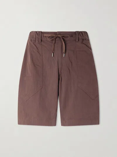 Frizmworks Fatigue Straight-leg Cotton-blend Shorts In Brown