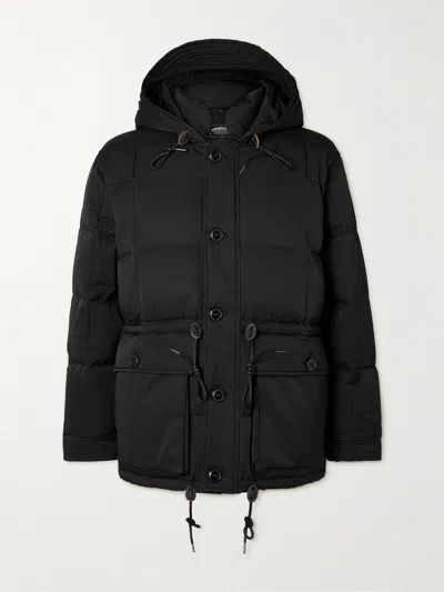 Frizmworks Karakoram Quilted Cotton-blend Hooded Down Jacket In Black