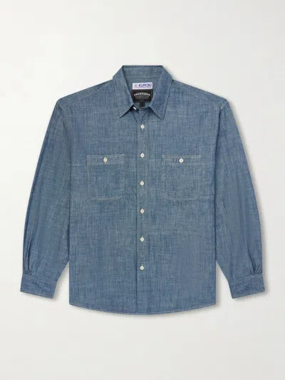 Frizmworks Kuroki Cotton-chambray Shirt In Blue