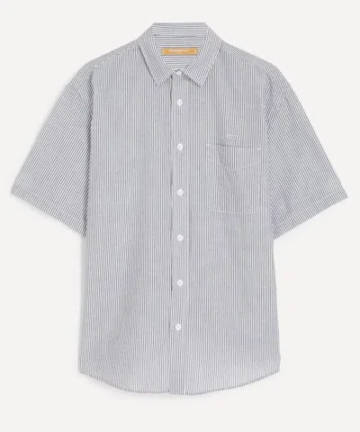 Frizmworks Mens Og Stripe Seersucker Half Shirt In Black