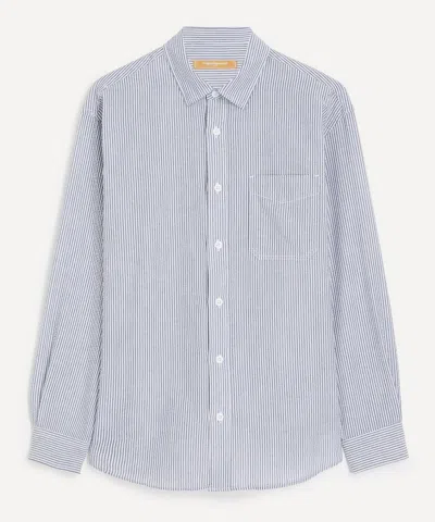 Frizmworks Mens Og Stripe Seersucker Shirt In Blue