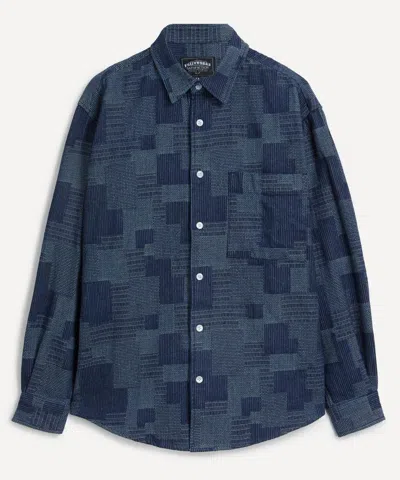Frizmworks Mens Patchwork Denim Shirt