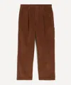 Frizmworks Mens Wide One Tuck Corduroy Trousers In Brown