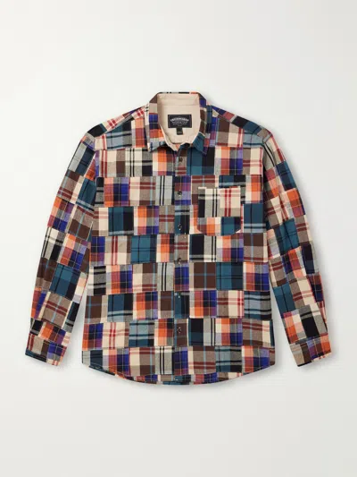 Frizmworks Patchwork Checked Cotton Shirt In Multi