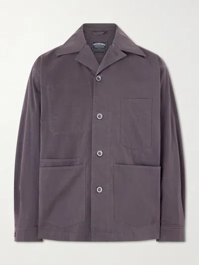 Frizmworks Relaxed Coverall Cotton-blend Twill Blouson Jacket In Gray