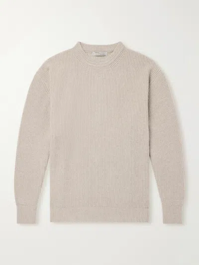 Frizmworks Ribbed Wool-blend Sweater In Neutral