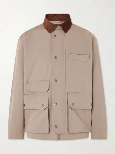Frizmworks Royal Hunting Corduroy-trimmed Cotton-blend Jacket In Brown