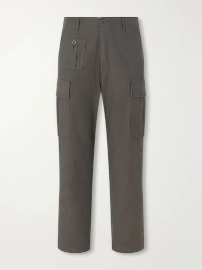 Frizmworks Straight-leg Cotton Cargo Trousers In Gray