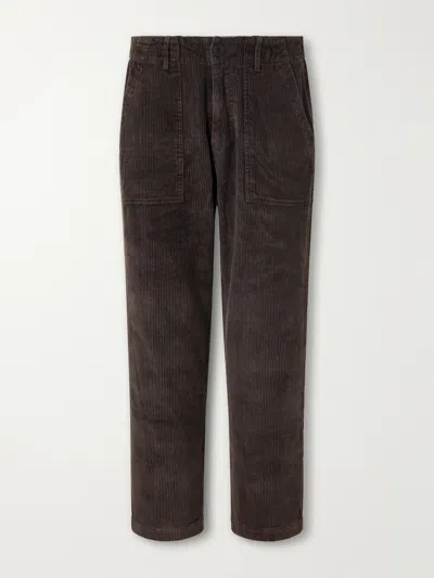 Frizmworks Straight-leg Cotton-corduroy Trousers In Brown