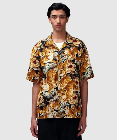 Frizmworks Tiger Hawaiian Half Shirt In Black