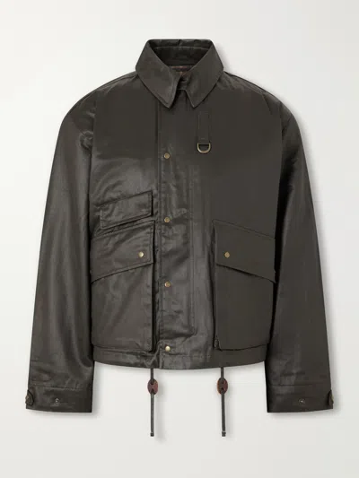 Frizmworks Waxed-cotton Jacket In Brown