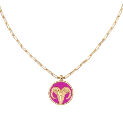 Frkl Women's Gold Aries Zodiac Star Sign Necklace