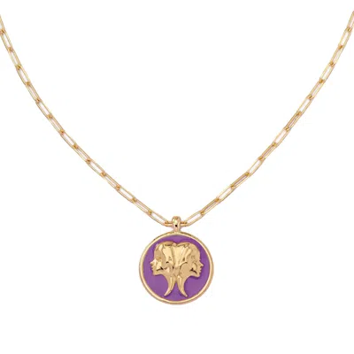 Frkl Women's Gold Gemini Zodiac Star Sign Necklace