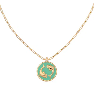 Frkl Women's Gold Pisces Zodiac Star Sign Necklace
