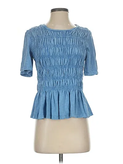 Pre-owned Frnch 3/4 Sleeve Blouse In Blue