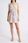Frnch Absato Print Halter Romper In White