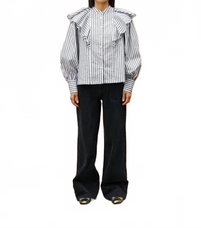 Frnch Achillee Long Sleeve Shirt In Anthracite In Multi