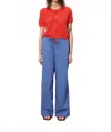 Frnch Aelis Crochet Knit Tie Strap Top In Rouge In Red