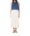 Frnch Akane Midi Skirt In Cream In Blue