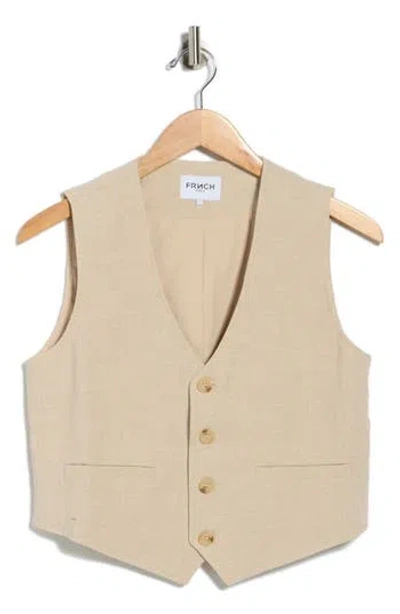 Frnch Alix Linen & Cotton Vest In Neutral