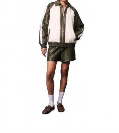 Frnch Althea Reversible Two-in-one Jacket In Olive In Green