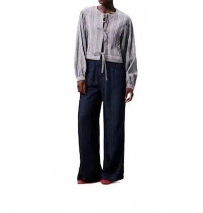 Frnch Amurina Tie Front Top In Bleu Jean In Blue
